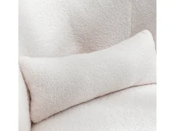 Poltrona|Hauss Spole Poltrona giratória com almofada lombar - Tecido Teddy - Branco