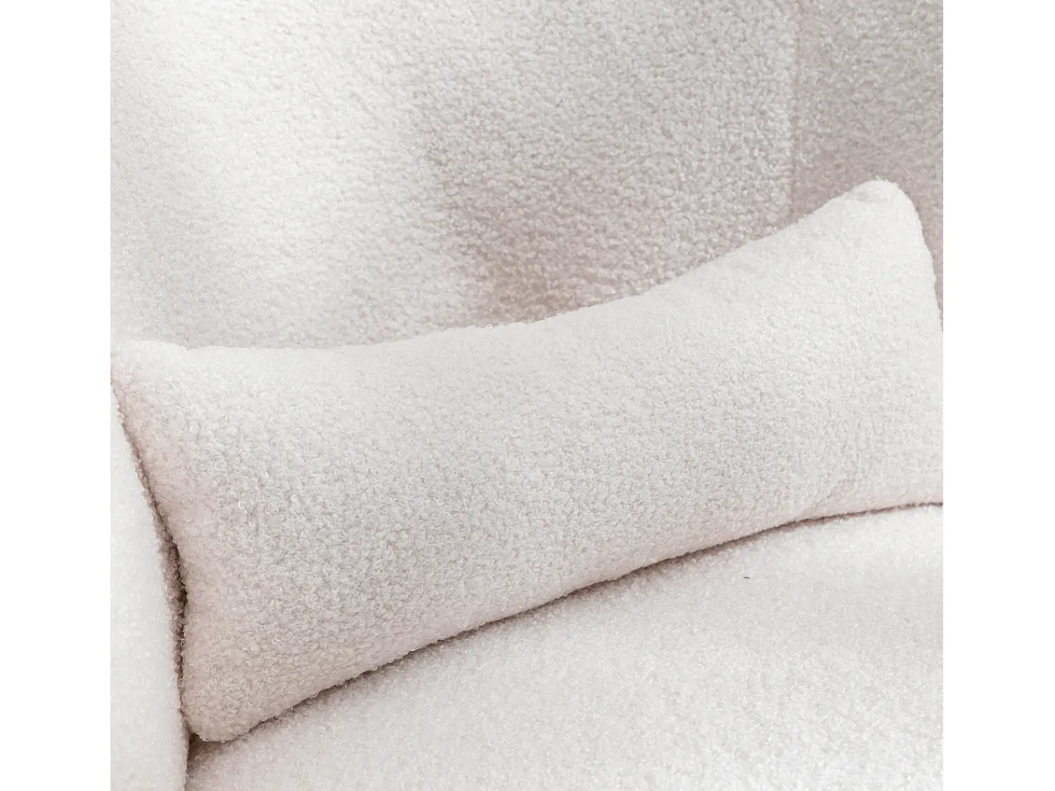 Poltrona|Hauss Spole Poltrona giratória com almofada lombar - Tecido Teddy - Branco