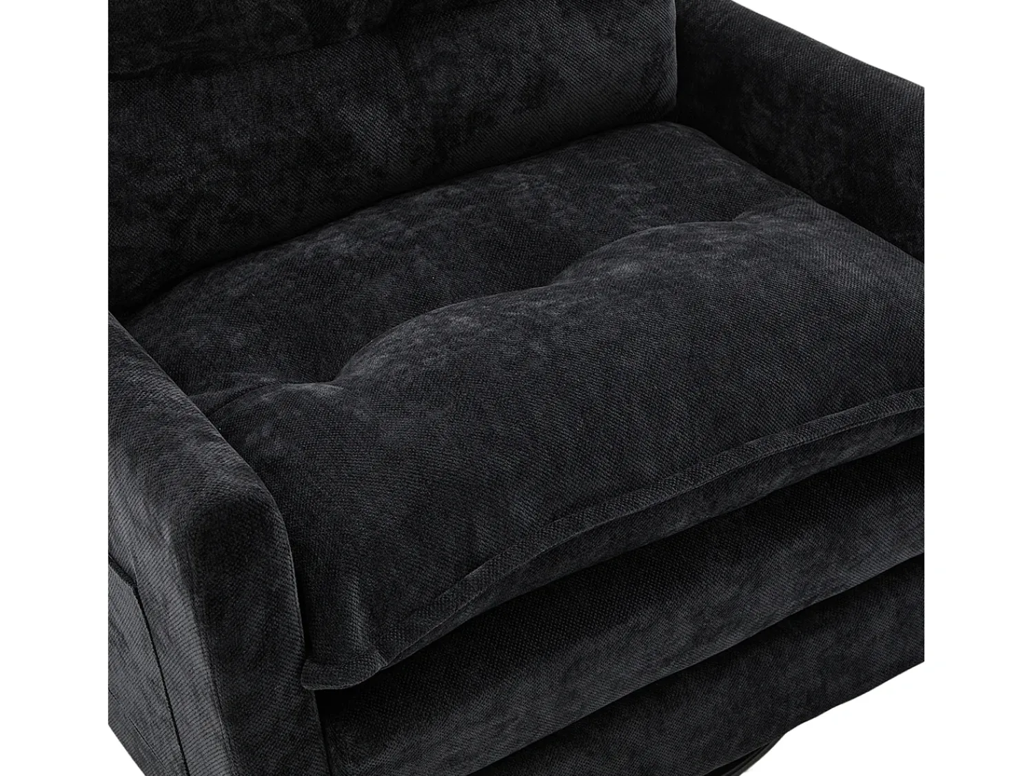 Sale Hauss Spole Poltrona giratória com bolso lateral - Tecido chenille - Preto