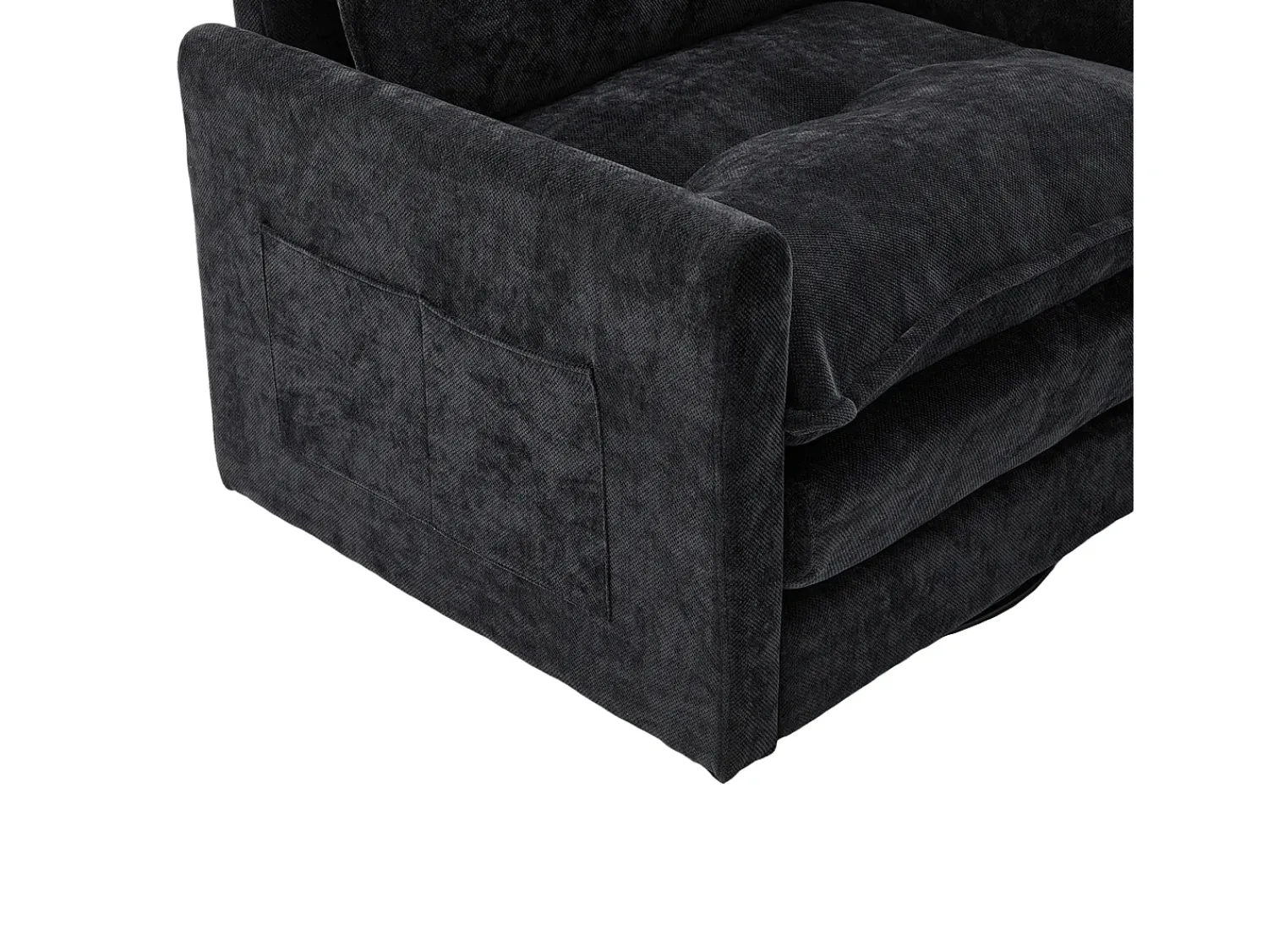Sale Hauss Spole Poltrona giratória com bolso lateral - Tecido chenille - Preto