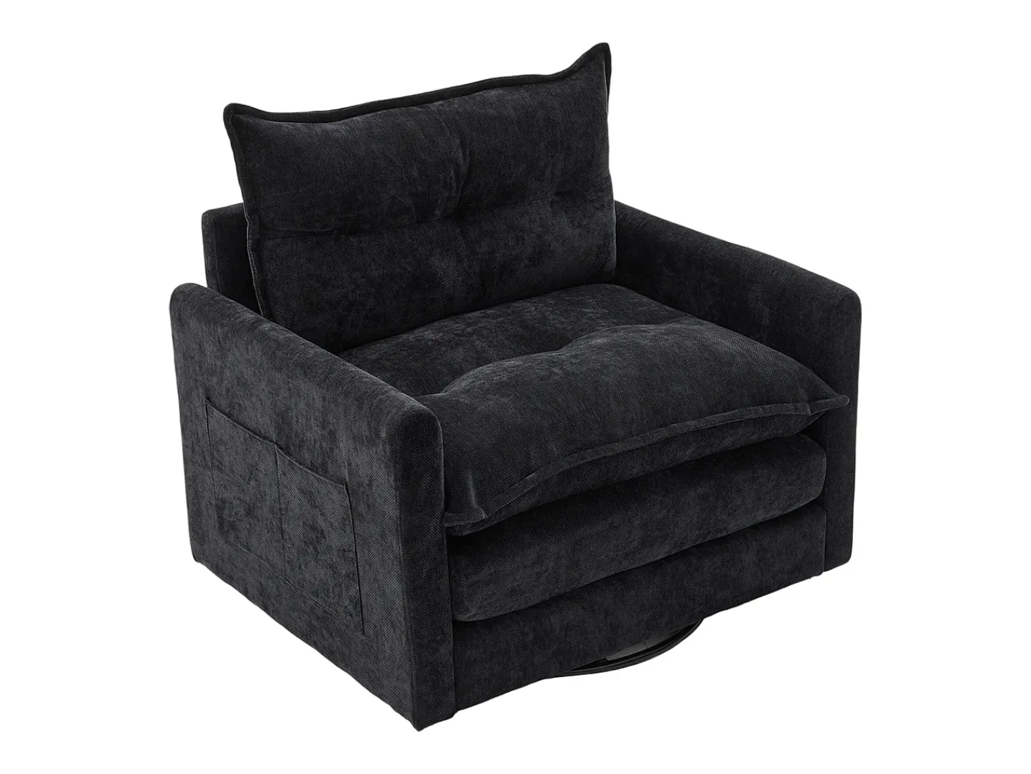 Sale Hauss Spole Poltrona giratória com bolso lateral - Tecido chenille - Preto