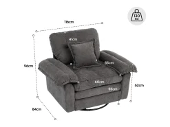 Hauss Spole Poltrona giratória em tecido chenille com almofada - Ideal para sala de estar, quarto e escritório.^ Poltrona