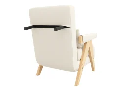 Poltrona|ModernLuxe Poltrona individual 64x68,5x93 cm - conversível 3 em 1 - estofada - linho - bege + natural Natural claro / Branco