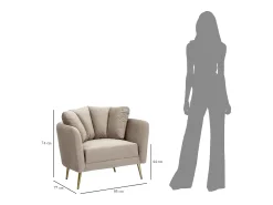 Poltrona* POLTRONA KIEV CINZA 88X77X74 CM Cinzento