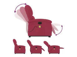 Poltrona| Poltrona massagens elevatória elétrica veludo -tinto SHL880212 Vermelho