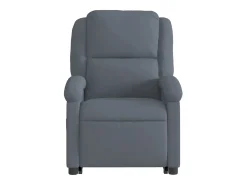 Poltrona massagens elevatória elétrica veludo cinzento-escuro SHL427517^ Poltrona