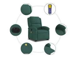 Poltrona* Poltrona massagens elevatória elétrica veludo verde-escuro SHL586841 Verde pinho
