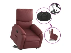 Poltrona* Poltrona massagens reclinável couro artificial tinto SHL458932 Vermelho