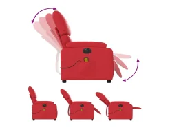 Poltrona| Poltrona massagens reclinável elétrica couro artif. SHL694026 Vermelho