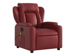 Poltrona| Poltrona massagens reclin. elétrica couro artif. -tinto SHL301617 Vermelho