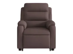 Poltrona|vidaxl Poltrona massagens reclinável elevatória tecido -escuro Castanho