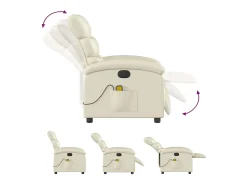 Poltrona* Poltrona massagens reclinável elétrica couro artificial SHL798389 Creme