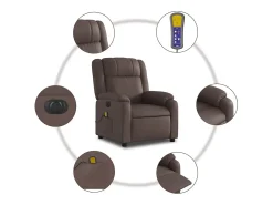 Poltrona massagens reclinável elétrica couro artif. SHL455077^ Poltrona