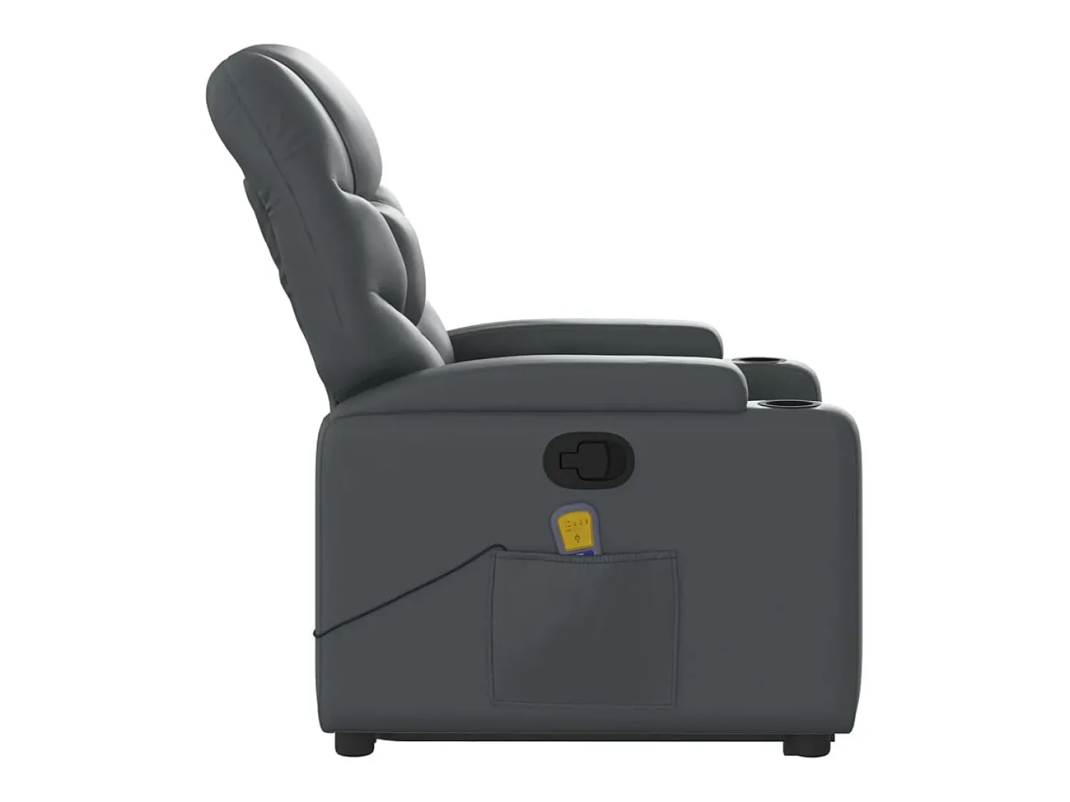 Hot Poltrona massagens reclinável elevatória couro artif. SHL158250 Cinzento