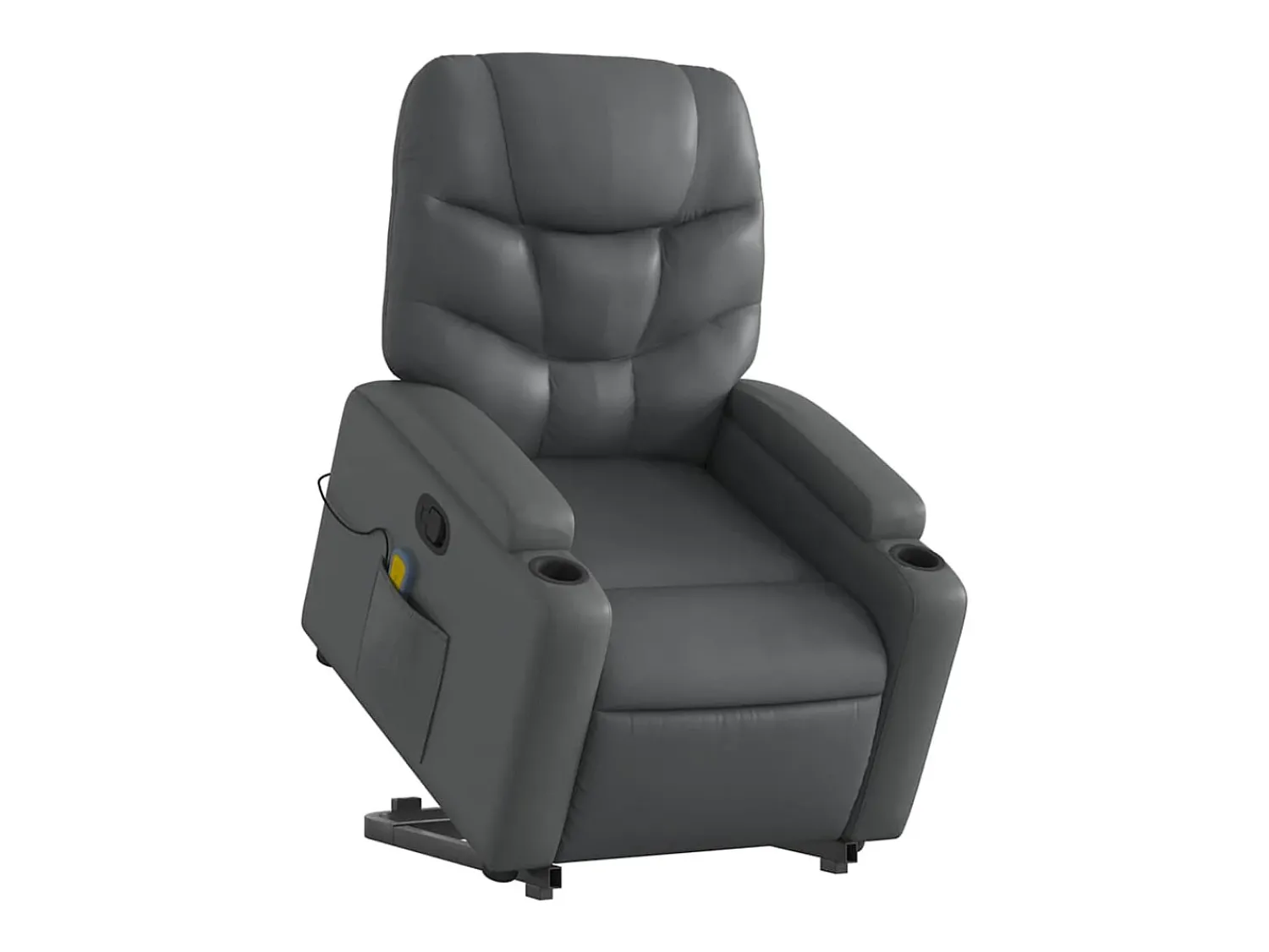 Hot Poltrona massagens reclinável elevatória couro artif. SHL158250 Cinzento