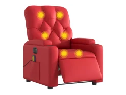 Poltrona| Poltrona massagens reclinável elétrica couro artif. SHL977858 Vermelho