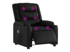 Poltrona massagens reclinável elétrica couro artificial SHL129342 Preto