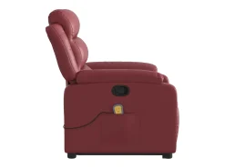 Poltrona massagens reclinável couro artificial tinto SHL265759^ Poltrona