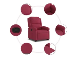 Sale Poltrona massagens reclinável elevatória veludo tinto SHL22225 Vermelho