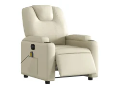 Poltrona* Poltrona massagens reclinável elétrica couro artificial SHL343780 Creme