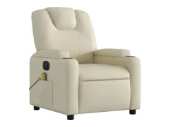Poltrona* Poltrona massagens reclinável elétrica couro artificial SHL343780 Creme