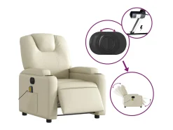 Poltrona* Poltrona massagens reclinável elétrica couro artificial SHL343780 Creme