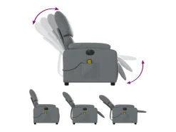 Poltrona massagens reclinável elétrica couro artif. SHL855239 Cinzento