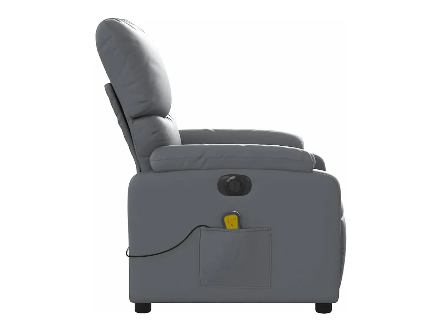 Poltrona massagens reclinável elétrica couro artif. SHL855239 Cinzento