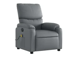 Poltrona massagens reclinável elétrica couro artif. SHL855239 Cinzento