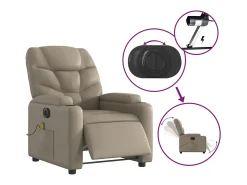 Poltrona* Poltrona massagens reclinável elétrica couro artif. cappuccino SHL436675 Castanho