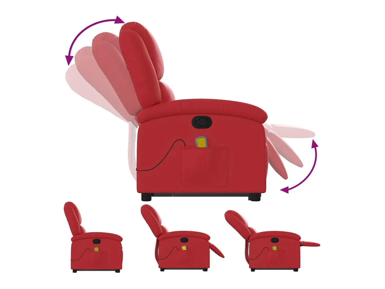Poltrona| Poltrona massagens reclinável elevatória couro artif. SHL349011 Vermelho