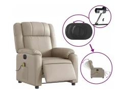 Sale Poltrona massagens reclinável elétrica couro artif. cappuccino SHL900921 Castanho