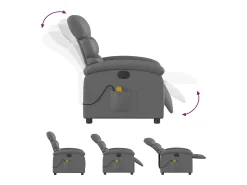 Best Poltrona massagens reclinável elétrica couro artif. SHL429781 Cinzento