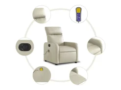 Poltrona massagens reclinável elétrica couro artificial SHL778644^ Poltrona