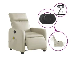 Poltrona massagens reclinável elétrica couro artificial SHL778644^ Poltrona