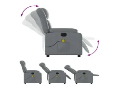 Sale Poltrona massagens reclinável elétrica couro artif. SHL641516 Cinzento