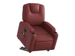 Poltrona| Poltrona massagens reclinável couro artificial tinto SHL466019 Vermelho