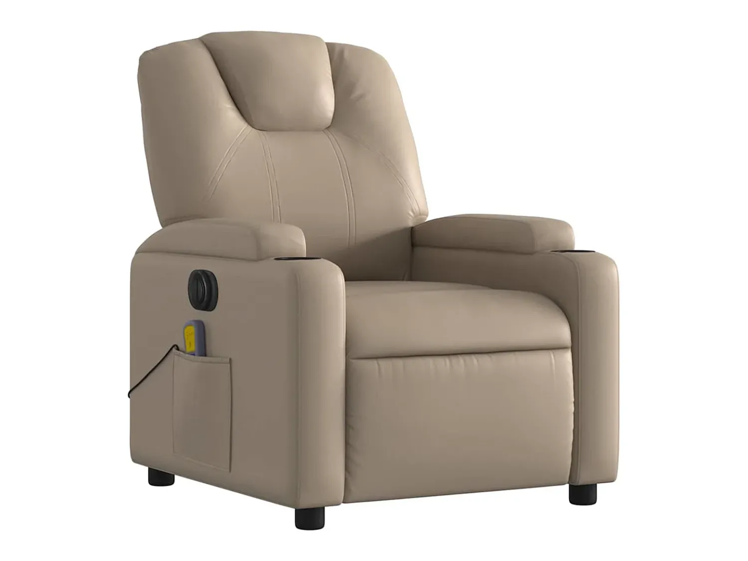 Poltrona* Poltrona massagens reclinável elétrica couro artif. cappuccino SHL322318 Castanho