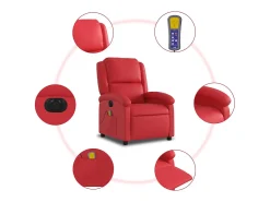 Discount Poltrona massagens reclinável elétrica couro artif. SHL690304 Vermelho