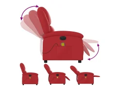 Discount Poltrona massagens reclinável elétrica couro artif. SHL690304 Vermelho