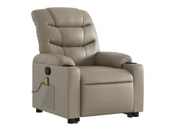 Poltrona* Poltrona massagens reclinável elevatória couro art. cappuccino SHL49449 Castanho