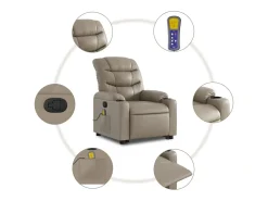 Poltrona* Poltrona massagens reclinável elevatória couro art. cappuccino SHL49449 Castanho