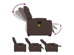 Poltrona massagens reclinável elevatória tecido -escuro SHL708248^ Poltrona