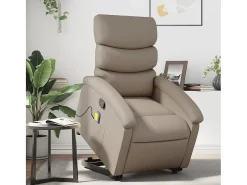 Best Poltrona massagens reclinável elevatória couro art. cappuccino SHL216908 Castanho