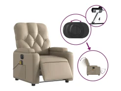 Best Poltrona massagens reclinável elétrica couro artif. cappuccino SHL316154 Castanho
