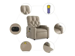 Best Poltrona massagens reclinável elétrica couro artif. cappuccino SHL316154 Castanho