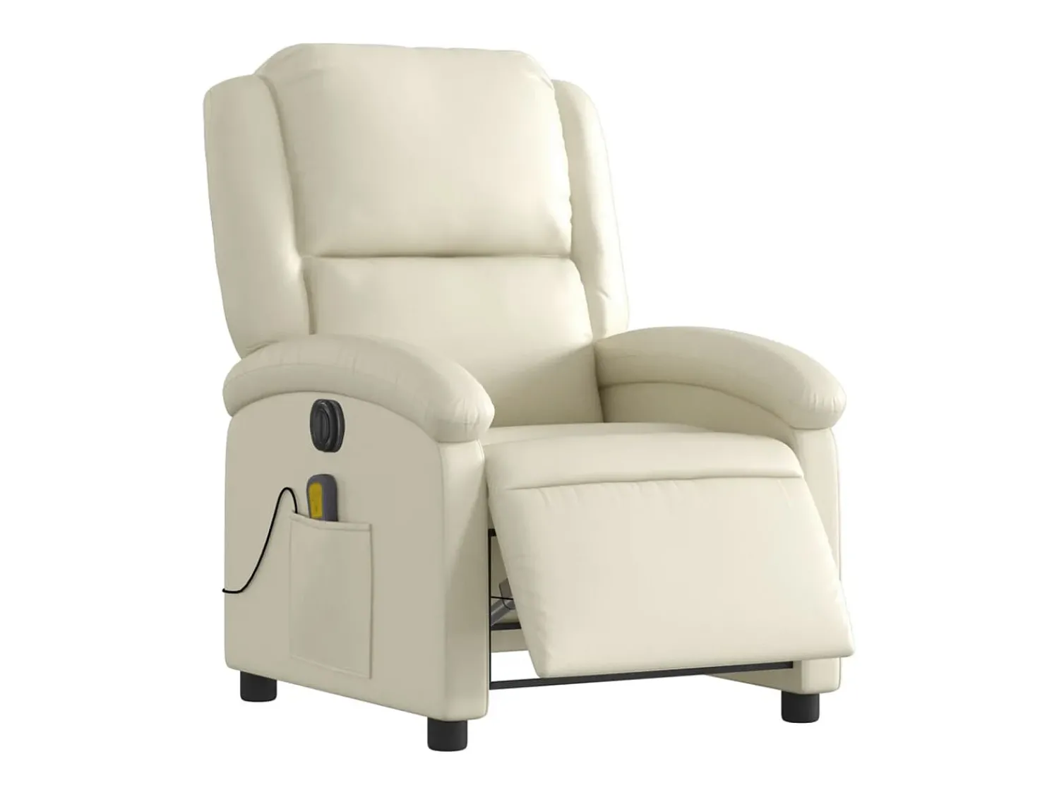Poltrona| Poltrona massagens reclinável elétrica couro artificial SHL919891 Creme