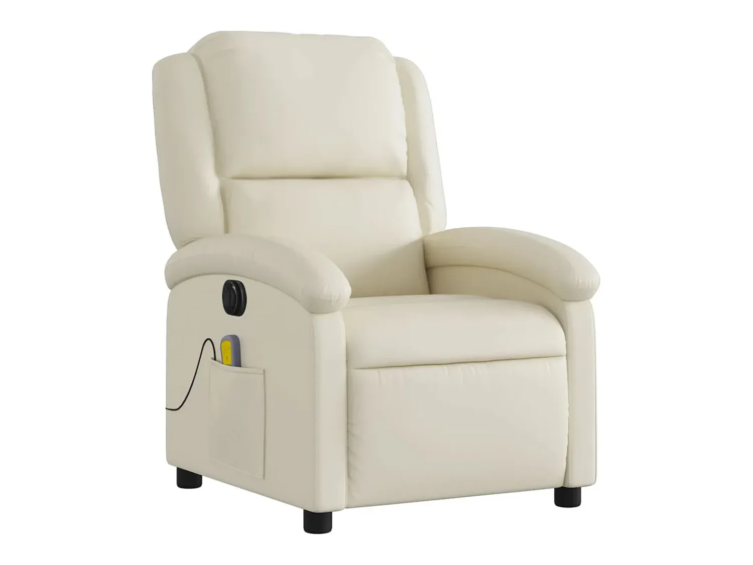 Poltrona| Poltrona massagens reclinável elétrica couro artificial SHL919891 Creme