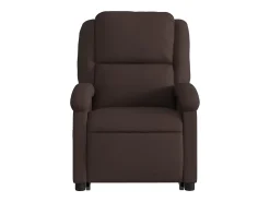 Poltrona|vidaxl Poltrona massagens reclinável elevatória tecido -escuro Castanho
