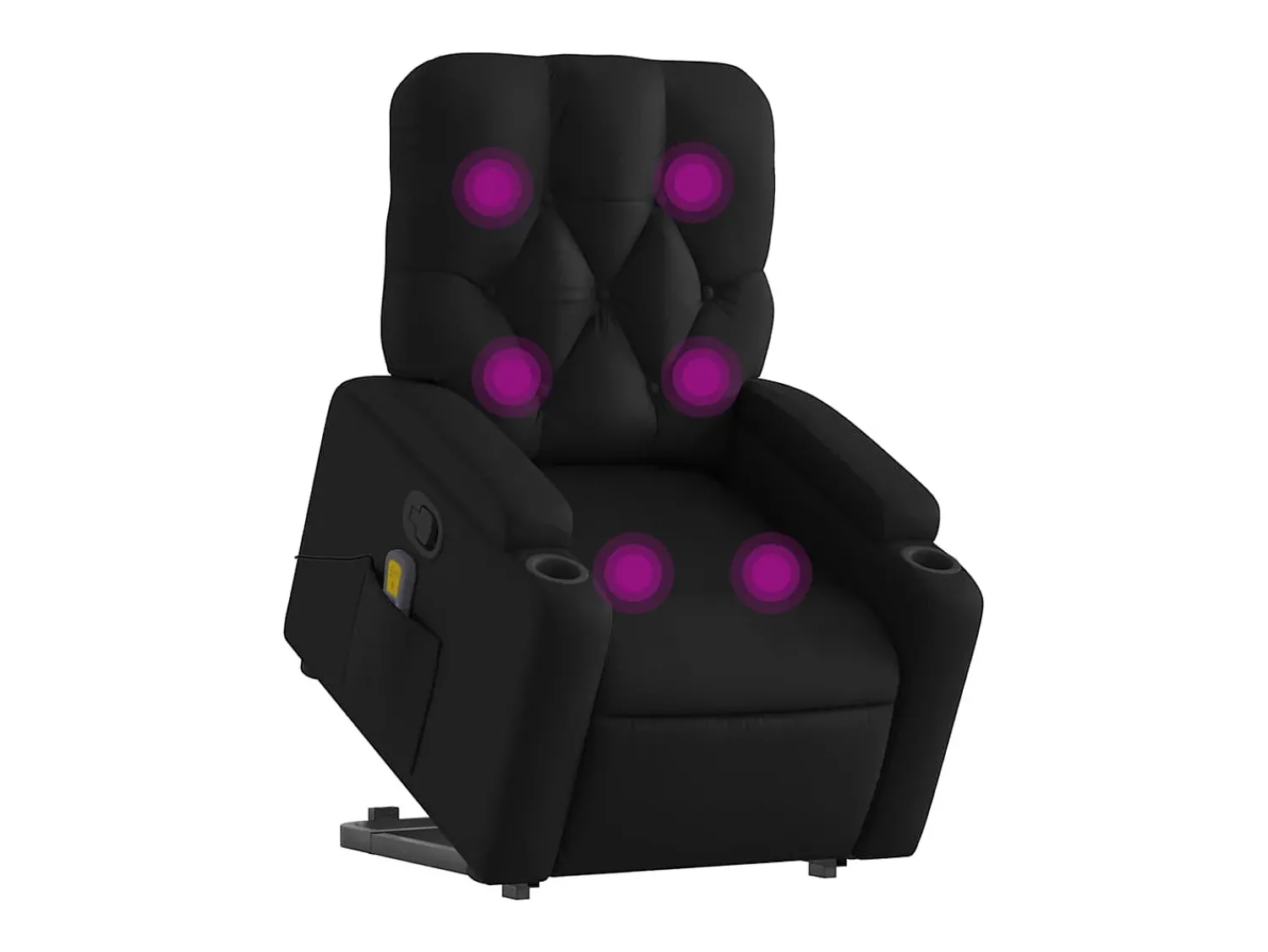 New Poltrona massagens reclinável elevatória couro artificial SHL574004 Preto